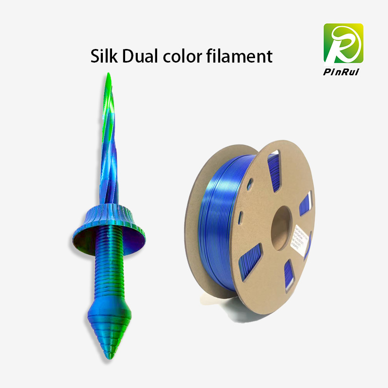 Twee kleuren in filament dubbele kleur zijden filament voor 3D -printer hete filament pinrui